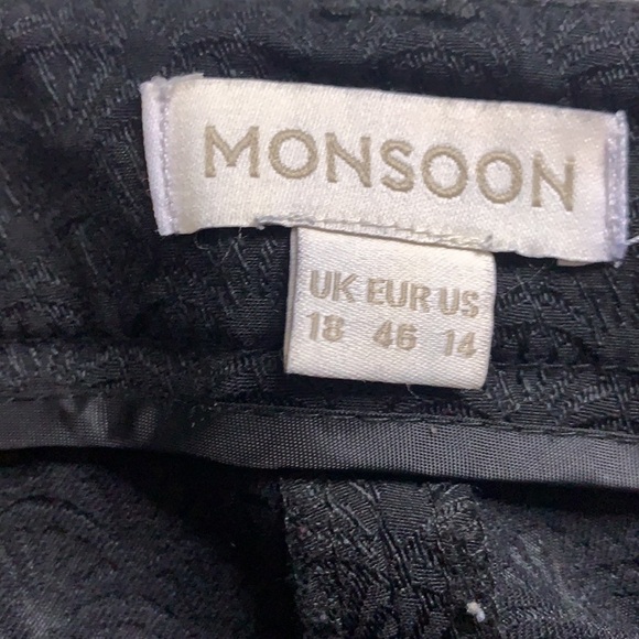 Vintage Monsoon Black Monochromatic Print Dress pants plus women’s 14 - Picture 4 of 5